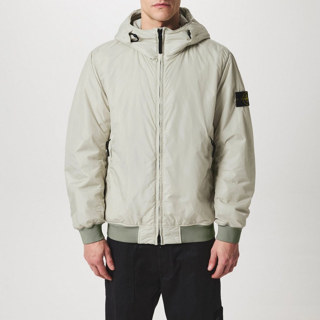 Stone Island Crinkle Reps R Ny Hooded Jacket - Stucco V0097